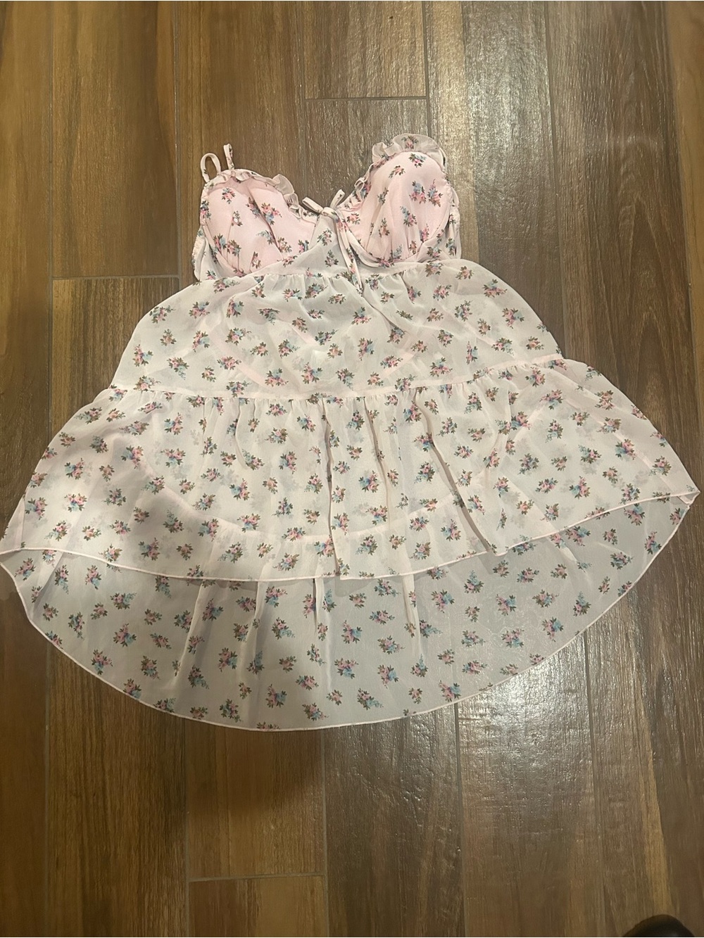 Pink Floral Babydoll Size Medium